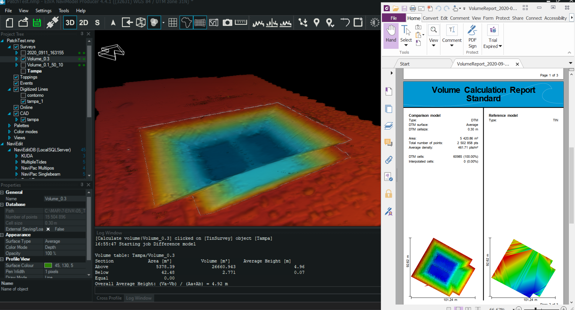 virtual training how to create volume calculation reports in NaviSuite